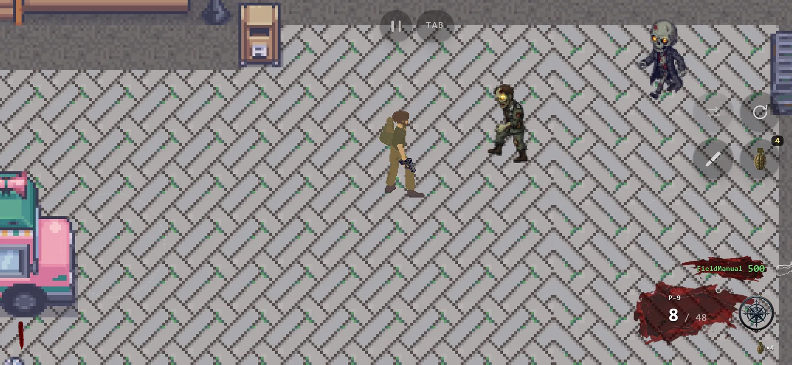 Touch HUD at rest